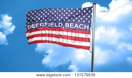 deerfield beach, 3D rendering, city flag with stars and stripes