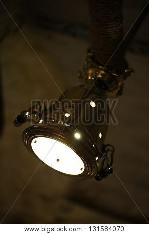 unusual lamp - Samovar on the restaurant's wall
