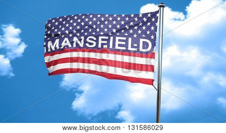mansfield, 3D rendering, city flag with stars and stripes