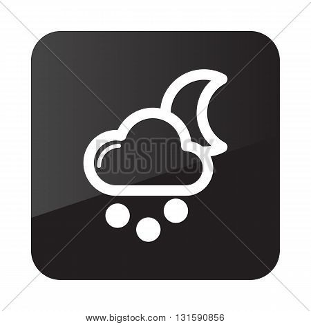 Moon Cloud with Snow Grain outline icon. Sleep night dreams symbol. Meteorology. Weather. Vector illustration eps 10