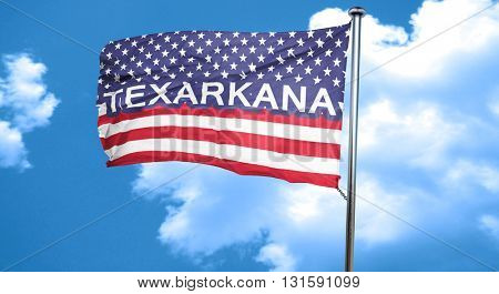 texarkana, 3D rendering, city flag with stars and stripes