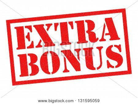 EXTRA BONUS red Rubber Stamp over a white background.