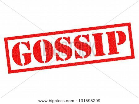 GOSSIP red Rubber Stamp over a white background.