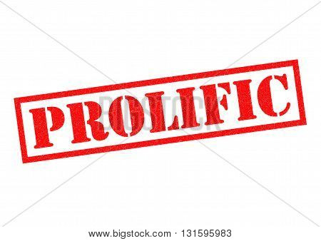 PROLIFIC red Rubber Stamp over a white background.