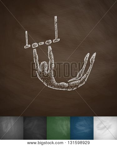 acrobat icon. Hand drawn vector illustration. Chalkboard Design