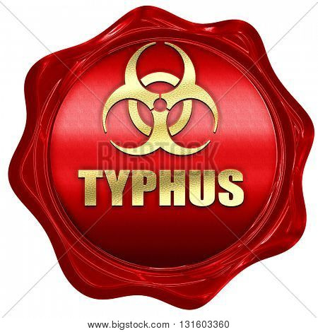 Typhus concept background, 3D rendering, a red wax seal