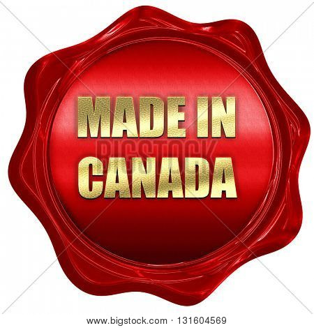 Made in canada, 3D rendering, a red wax seal