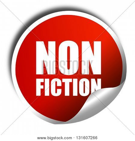 non fiction, 3D rendering, a red shiny sticker