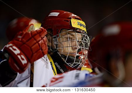 PARDUBICE 23/01/2015 _ Seventeen year old youngster's of Ocelari Trinec Lukas Jasek (*1997) has been pushed to extraleague squad and youth representation. Drafted 2015 to Vancouver Canucks.
