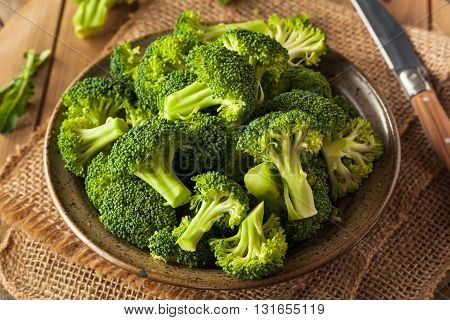 Healthy Green Organic  Raw Broccoli Florets