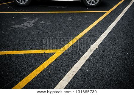 an outdoor car parking lot horizontal composition