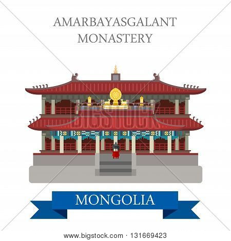 Amarbayasgalant Buddhist Monastery Mongolia vector attraction