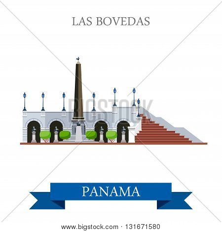 Las Bovedas in Panama vector flat attraction landmarks