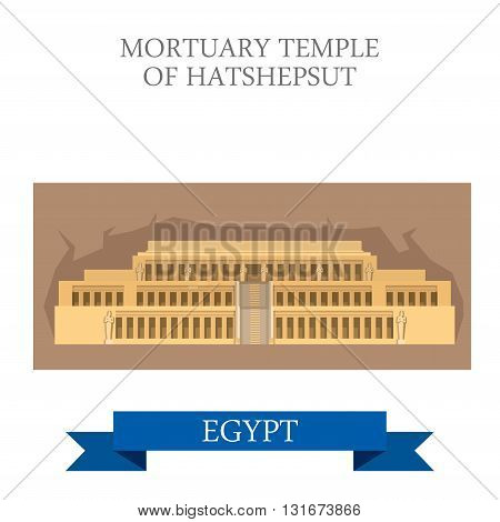 Mortuary Temple of Hatshepsut Luxor Egypt vector flat attraction