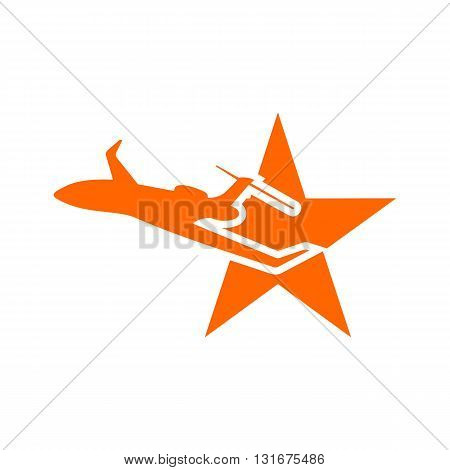 Holiday Plane Logo star flying aviation trip vocation