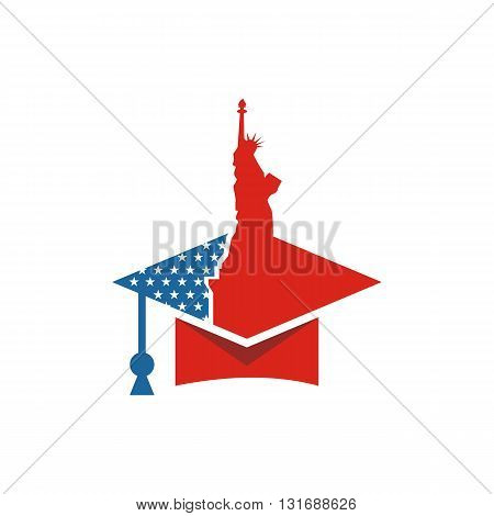 Abstract Design Logo American Flag logo Symbol Country Star Liberty Concept People Vector