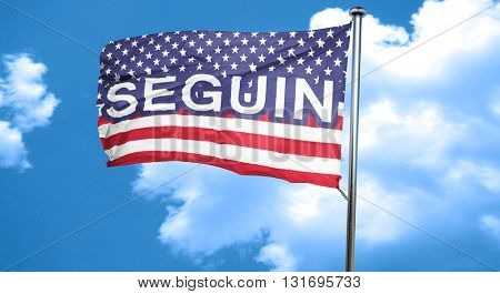 seguin, 3D rendering, city flag with stars and stripes