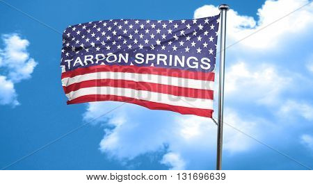 tarpon springs, 3D rendering, city flag with stars and stripes