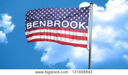 benbrook, 3D rendering, city flag with stars and stripes