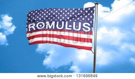 romulus, 3D rendering, city flag with stars and stripes