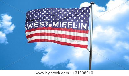 west mifflin, 3D rendering, city flag with stars and stripes