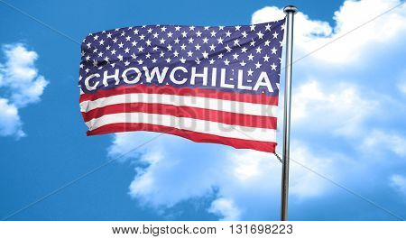 chowchilla, 3D rendering, city flag with stars and stripes