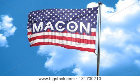 macon, 3D rendering, city flag with stars and stripes