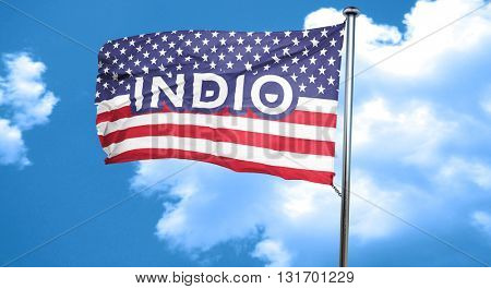 indio, 3D rendering, city flag with stars and stripes
