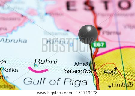 Salacgriva pinned on a map of Latvia