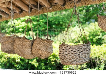 Korea's traditional basketwork. asia attractive basketwork landscape.