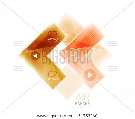 Color glossy glass arrow banner. Vector