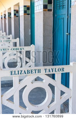 Beach Closets With Famous Names In Deauville, France