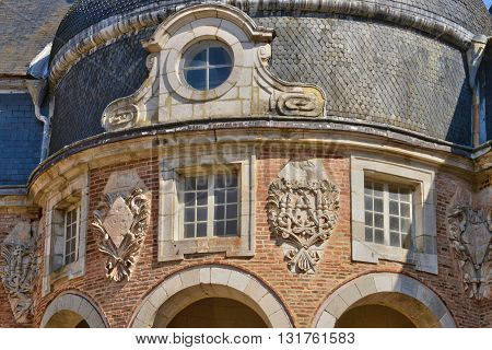 Saint Fargeau France - april 5 2015 : the medieval castle in spring