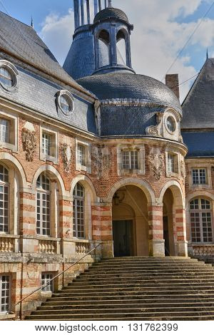Saint Fargeau France - april 5 2015 : the medieval castle in spring
