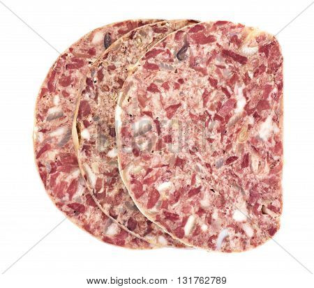 Saltisons, Brawn Homemade Ham. Isolated Studio Photo