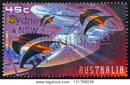 AUSTRALIA - CIRCA 2000: a stamp printed in Australia shows Spacecraft Mars Exploration circa 2000