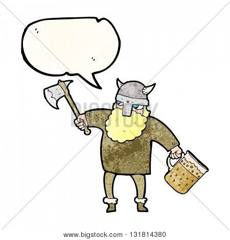 freehand speech bubble textured cartoon drunk viking