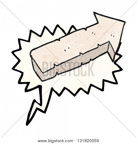 freehand speech bubble textured cartoon stone pointing arrow