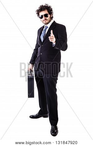 Cool Businessman With Black Suitcase