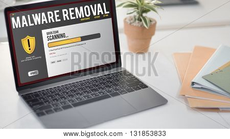 Data File Protection Firewall Malware Removal Concept