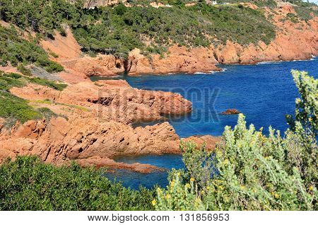 Saint Raphael France - april 14 2016 : the Esterel Massif