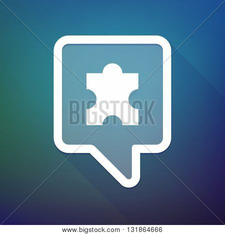 Long Shadow Tooltip Icon On A Gradient Background  With A Puzzle Piece