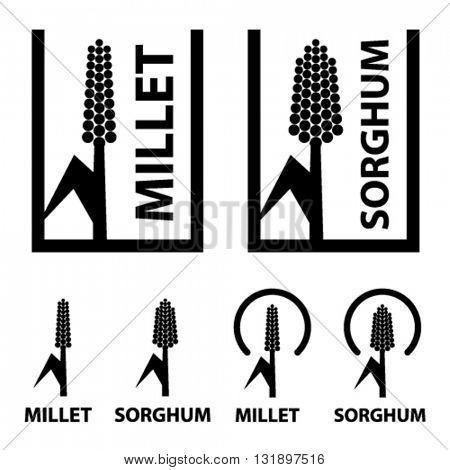 millet sorghum cereal black symbol vector
