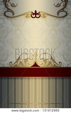 Vintage background with decorative borderframe and old-fashioned patterns.