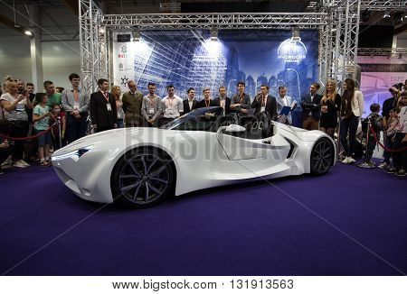 Cracow Poland - May 21 2016: 3rd Edition Of Moto Show In Krakow. Poland.exhibitors Present Most Inte