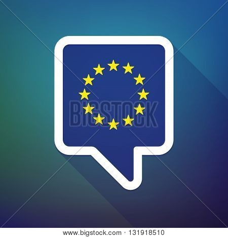 Long Shadow Tooltip Icon On A Gradient Background  With  The Eu Flag Stars