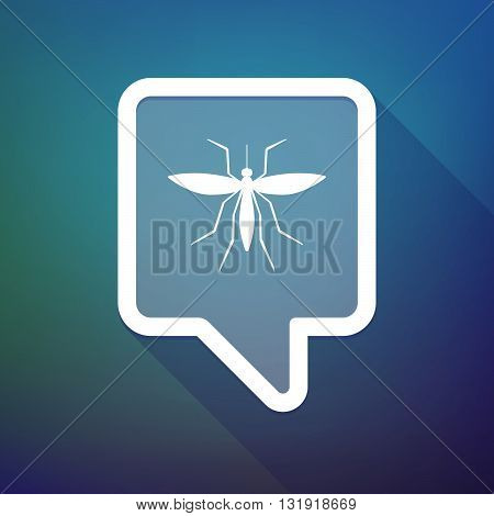Long Shadow Tooltip Icon On A Gradient Background  With  A Mosquito