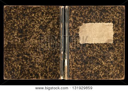 Old vintage book cover with golden ornaments