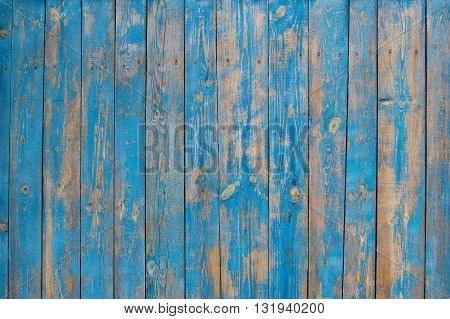 blue wooden planks, wooden background with scrathes