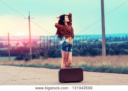 Beautiful Girl Stops The Car